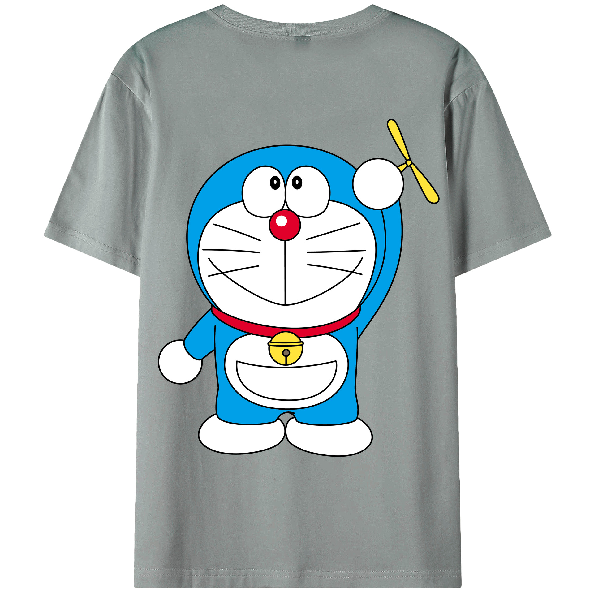 （画像用） ドラえもん Doraemon 綿100％ メンズ半袖Tシャツ（バックプリント） 通気性